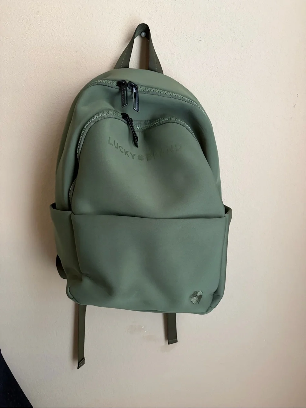 Lucky Brand Olive Green Men's Backpack with Front Pocket